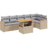vidaXL 7-dijelni set vrtnih sofa od poliratana s jastucima bež | shoptok.hr
