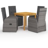 vidaXL 5-dijelni vrtni blagovaonski set sivi Cijene
