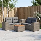  Set sofe 6 kom. Siva i tamno siva Poli Rattan i čelik | shoptok.hr