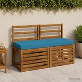  Jastučići za klupe - 2 dijela SOEST 2 kom. 100% poliester - Svjetloplava 120 x 40 x 8 cm Poliester | shoptok.hr