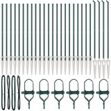  Stebri za ograjo s konico 26 kos Ø32 mm 140 cm Galvanizirana jeklo | Shoptok.si