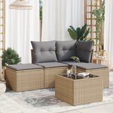  5-dijelni vrtni set sofa s jastucima bež od poliratana | shoptok.hr