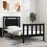  Kreveta s uzglavljem crni 90 x 200 cm od masivnog drva | shoptok.hr