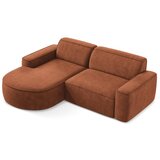 Makamii Kutna garnitura od šenila boja terakote (s lijevim kutom/s ležaljkom) Omao – | shoptok.hr