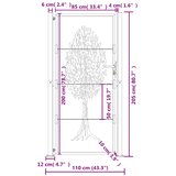 Vrtna vrata antracit 100x200 cm čelična dizajn stabla | shoptok.hr