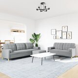  3-dijelni set sofa s tabureom i jastucima svjetlosivi tkanina | Eponuda.ba