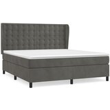 The Living Store Box spring postelja z vzmetnico temno siva 160x200 cm žamet - Box Spring Postelja, (21488866) | Shoptok.si