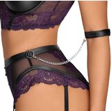 Cottelli Bondage - komplet modrčka z okovi za roke (črno-vijolična) - M | Shoptok.si
