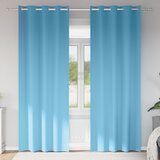 vidaXL Zavese z zavesami 2 pcs Svetlo modra 225 x 140 cm Poliester | Shoptok.si