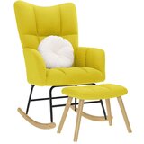  Gugalni stol s podnožnikom Svetlo rumena tkanina, (21814828) | Shoptok.si