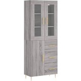 Maison Chic Visoka Komoda - Predalnik siva sonoma 69,5x34x180 cm inženirski les, (21720863) | Shoptok.si