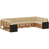 vidaXL Zunanja garnitura za sedenje 10 pcs Naravna in bež Poliester, (5000280614) | Shoptok.si