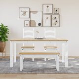  Blagovaonska klupa PANAMA bijeli 105x30x45 cm masivne borovine | shoptok.hr