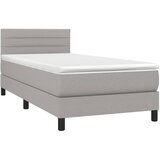  Box spring krevet s madracem svjetlosivi 90x190 cm od tkanine | shoptok.hr