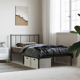  Metalni okvir za krevet s uzglavljem crni 90x190 cm | Eponuda.com
