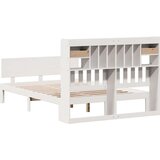 vidaXL Knjižna postelja brez ležišča bela 140x190 cm trdna borovina | Shoptok.si