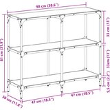 Konzolni stol s prozirnom staklenom površinom 98x30x81 cm čelik | shoptok.hr