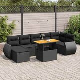  8-dijelni set vrtnih sofa od poliratana s jastucima crni Cijene