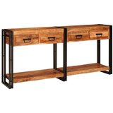 Konzolni stolovi s ladicama 2 pcs Smeđa Čvrsto drvo akacije | Eponuda.com