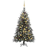  Umjetno božićno drvce LED s kuglicama i snijegom 120 cm PVC/PE