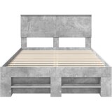  Krevetna konstrukcija s uzglavljem Betonski sivi 137 x 203 cm | shoptok.hr
