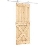 vidaXL drsna vrata s kompletom vodil 80x210 cm trdna borovina, (20998422) | Shoptok.si