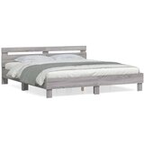  Okvir za krevet s uzglavljem siva boja hrasta 180x200 cm drveni | shoptok.hr