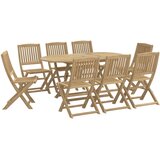  9-dijelni vrtni blagovaonski set od masivnog bagremovog drva | shoptok.hr