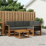  Set vanjskih sofa 5 kom. Prirodna i antracit Poliester | shoptok.hr
