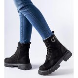 Gemre Black eco-suede boots with rhinestones Broberg | ePonuda.com