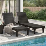 The Living Store Ležalnik 2 kosa črn 155x58x83 cm polipropilen - Ležalnik, (21482988) | Shoptok.si