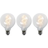 LUEDD Komplet 3 E27 LED sijalk s sukano žarilno nitko G95 prozorna 5W 400 lm 2200K Cene