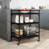  Kuhinjska kolica crna 65 x 40 x 86,5 cm od konstruiranog drva | shoptok.hr