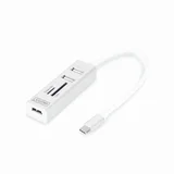 Hub USB 2.0 3xA + Tip-C + čitalec kartic