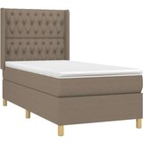  Box spring postelja z vzmetnico taupe 90x200 cm blago, (20792134) | Shoptok.si