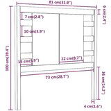  Posteljno vzglavje črno 81x4x100 cm trdna borovina, (20685004) | Shoptok.si
