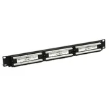 19 Patch Panel 1U CAT5e UTP crni sa nosačima kabla (SW-CAT5E-UTP-PP24) 24-portni