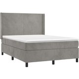  Box spring postelja z vzmetnico svetlo siva 140x200 cm žamet, (20790587) | Shoptok.si