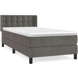 Box spring postelja z vzmetnico temno siv 90x190 cm žamet, (20902091) | Shoptok.si