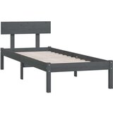  Okvir Za krevet od masivne borovine sivi 100 x 200 cm | shoptok.hr