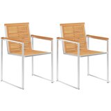  Vrtne stolice s jastucima 2 kom od masivne tikovine i čelika | shoptok.hr