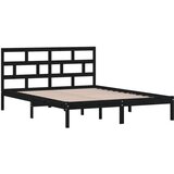  Posteljni okvir črn iz trdnega lesa 150x200 cm 5FT, (20788090) | Shoptok.si
