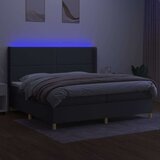  Box spring postelja z vzmetnico LED temno siva 200x200 cm blago, (20726062) | Shoptok.si