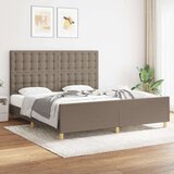  Posteljni okvir z vzglavjem taupe 180x200 cm blago | Shoptok.si