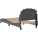  Posteljni okvir z vzglavjem siv 90x200 cm umetno usnje | Shoptok.si