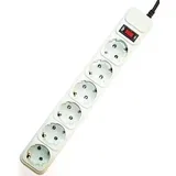 SPG6-B-10C Surge protector, 6 Schuko sockets, 3m, grey