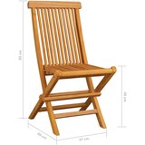  Vrtni stoli z modrimi blazinami 2 kosa trdna tikovina, (20658497) | Shoptok.si