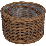  Saksija Košara s pohranom 2 pcs Smeđa Kubu Ratan | shoptok.hr
