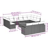  14-dijelni set vrtnih sofa s jastucima poliratan crni | shoptok.hr