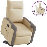  Naslonjač na podizanje od tkanine krem | shoptok.hr